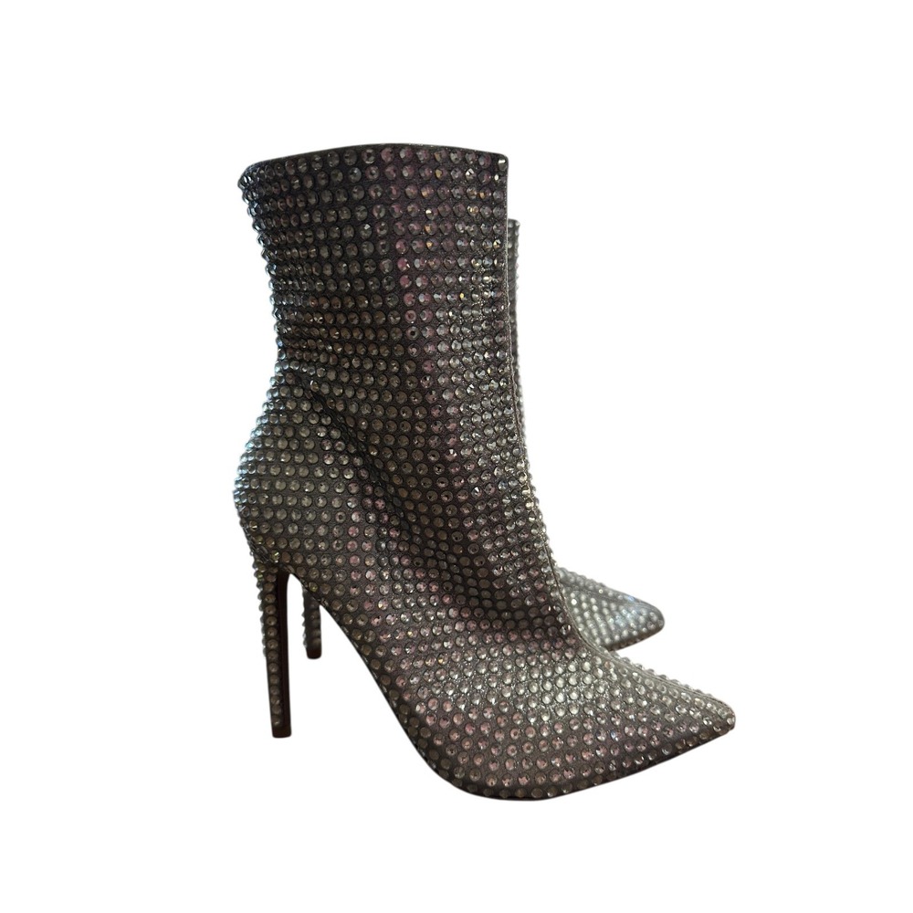 Steve Madden Women's 7M Rhinestone Embellished Pointed Toe Stiletto Heel Booties